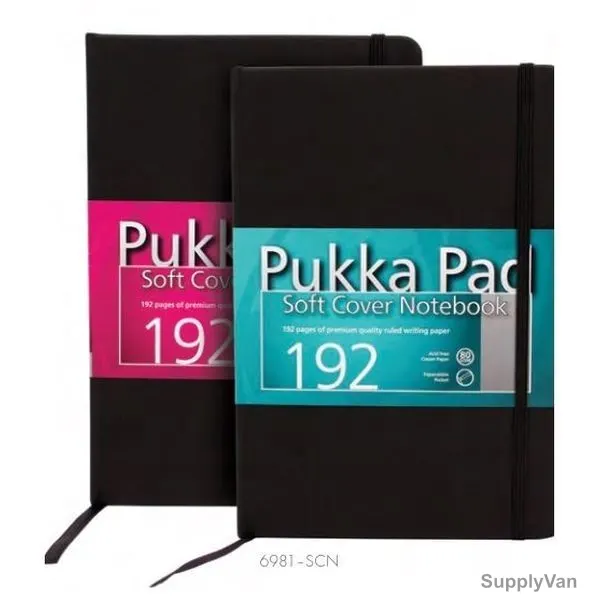 Pukka Soft Cover Notebook, 6981-SCN, A5, 80 gsm, 192 Pages, Black