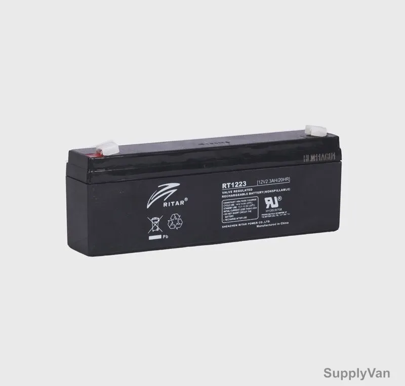 Ritar Reserve Power Battery, RT1223, 2.3Ah, 12VDC, 6 Cells
