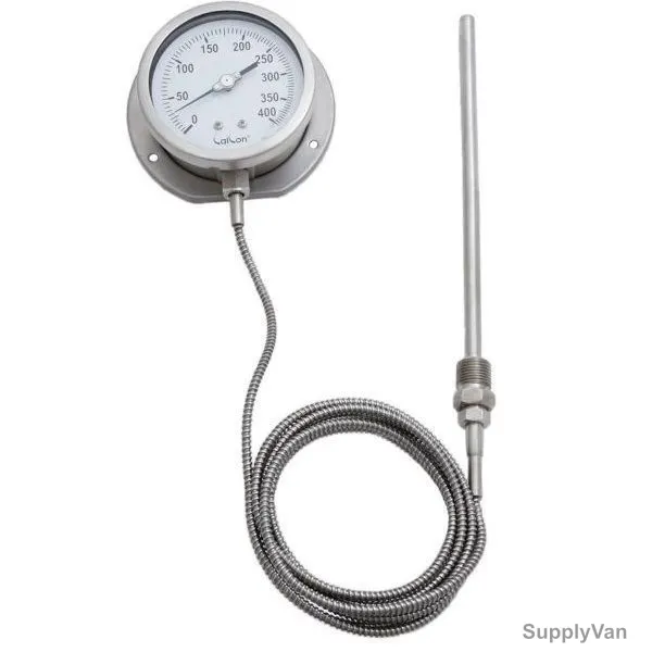 Calcon Gas Filled Capillary Type Thermometer, TG18C, 100MMx3 Mtrs, 0-400 Deg. C