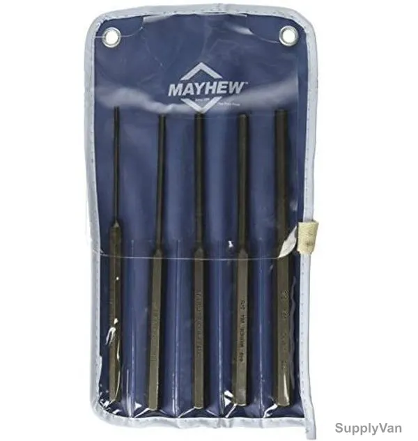 Mayhew Long Pin Punch Kit, 76065, 5PCS