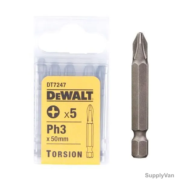Dewalt Torsion Bit, DT7247-QZ, PH3, 50MM, PK5