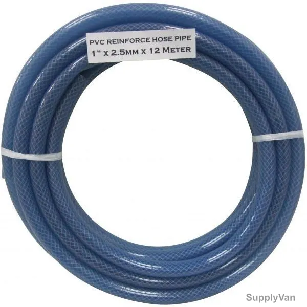 Hifazat PVC Reinforce Hose Pipe, SHGT-C-1-25-12, 12 Mtrs, Clear Blue