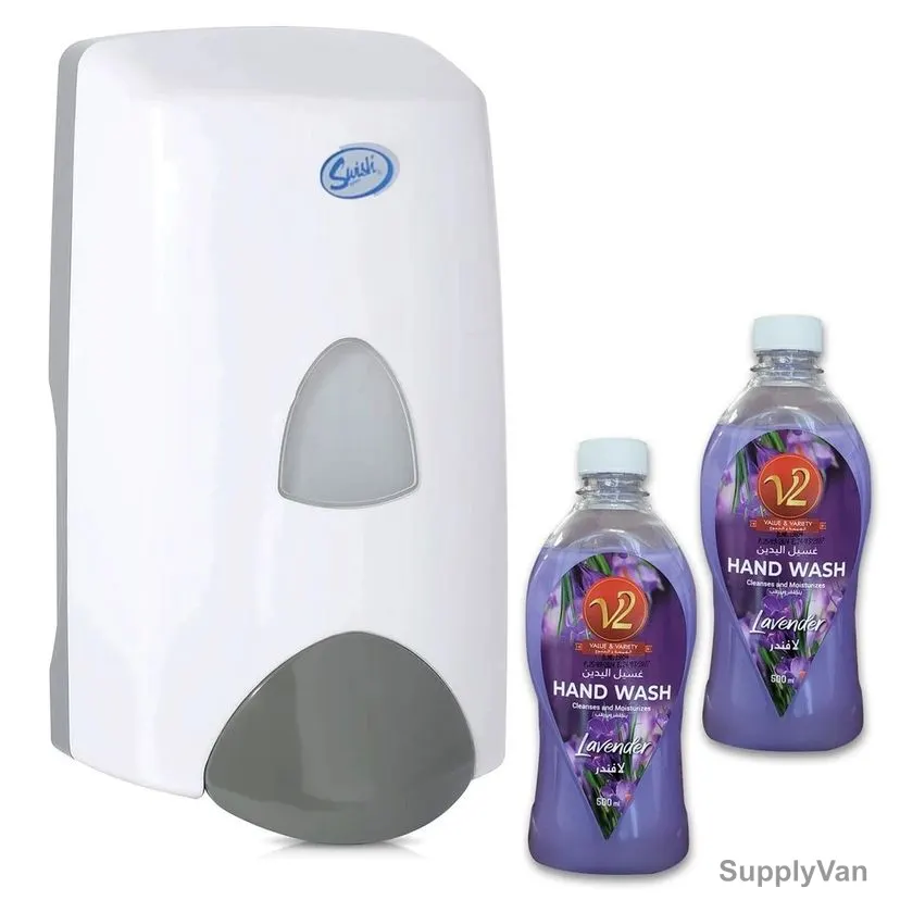 Swish Super Wall Mounted Manual Soap Dispenser With 2 Pcs 500ML Hand Wash Refill Bottle, 1000ML — image 1