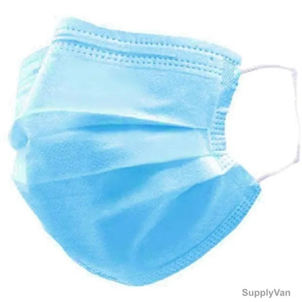 Kids Disposable Face Mask, Cotton, 3 Layer, Blue, 100 Pcs/Pack — image 1