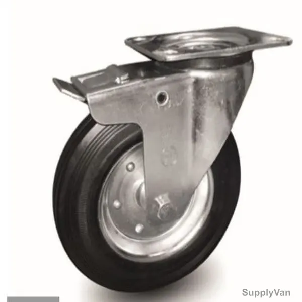 NSF Germany Short Brake Plate Caster, 402200, Medium Duty, 20CM, 350KG