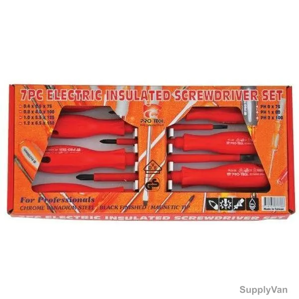 Pro-Tech Electric Insulated Screwdriver Set, PISD7, 7PCS