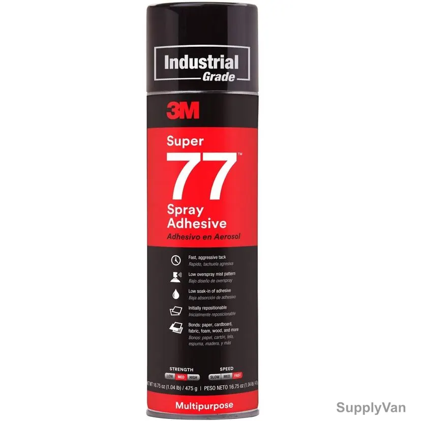 3M Multipurpose Spray Adhesive, 77-CCVOC30-EF, Super 77, Liquid, 16.75 Oz, Black — image 1