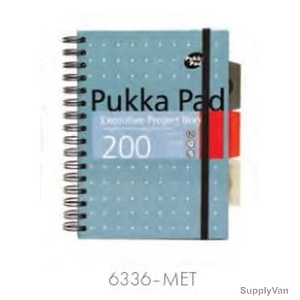 Pukka Metallic Subject Project Book, 6336-MET, A5, 200 Pages, Blue