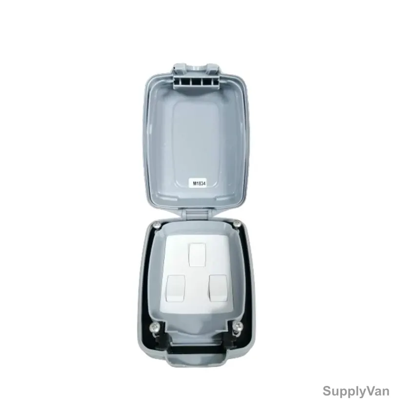 Mk Single Pole Waterproof Electrical Switch, MS86403GRY, Masterseal Plus, Polycarbonate, IP66, 3 Gang, 10A, Grey