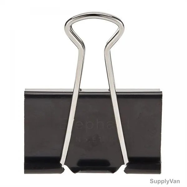 Elephant Binder Clip, E110, 32MM, Black, PK12