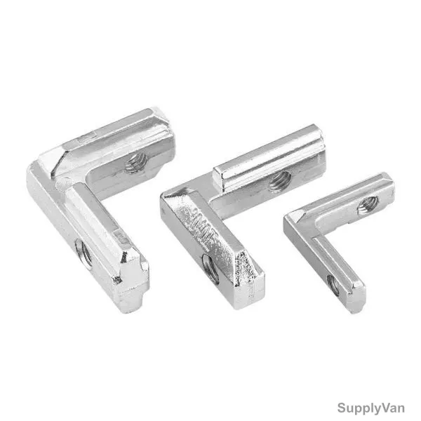 Extrusion T-Sliding L-Connector Nut, 3030 Series, Stainless Steel, M6 x 30MM, Silver, 10 Pcs/Pack
