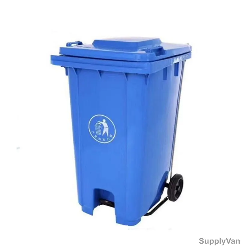 Akc Garbage Bin With Pedal, GC50B-120, Plastic, 120 Ltrs, Blue