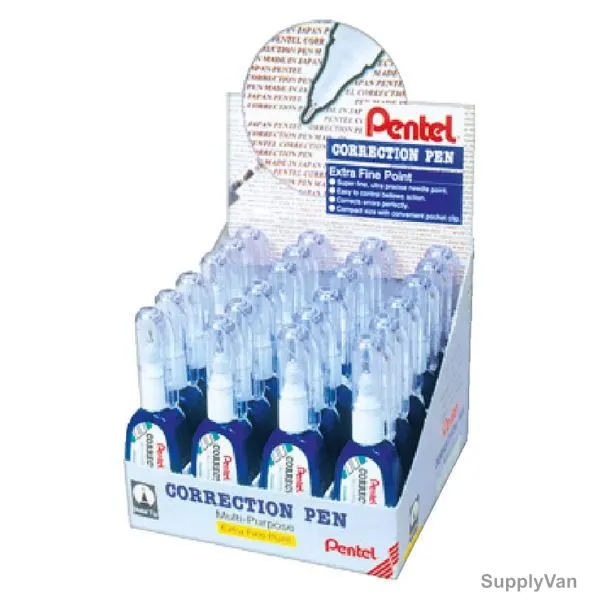 Pentel Xtra Fine Correction Pen, PE-ZL102-02, 4.2ML, Blue, 24 Pcs/Pack