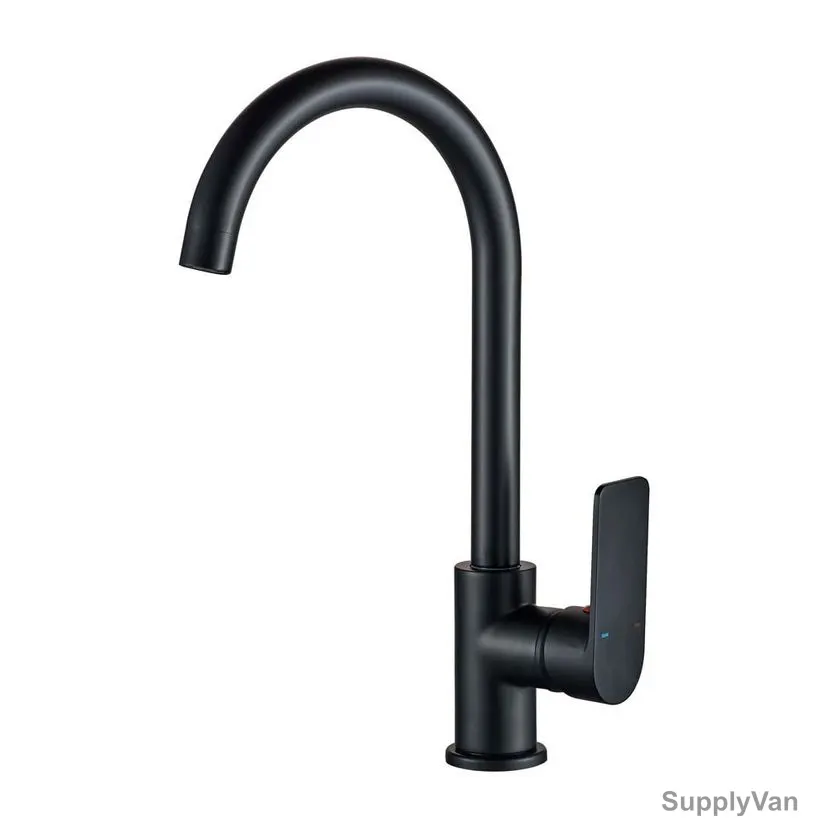 Milano Single Lever Sink Mixer, Lemo, Brass, Matt Black Finish