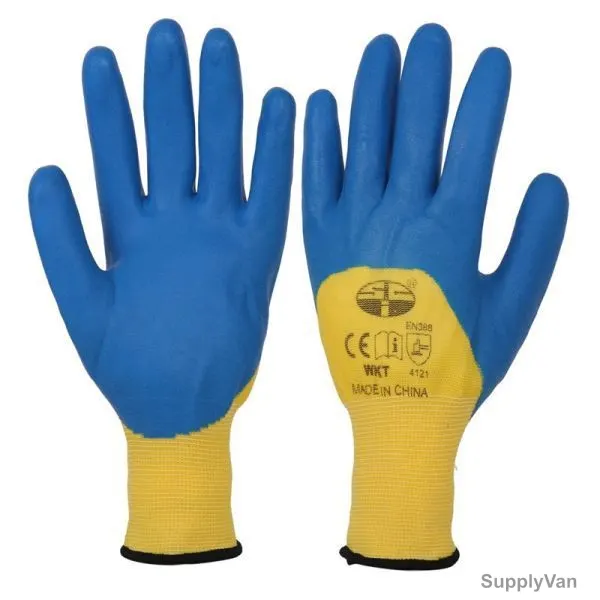 Sci Latex Coated Gloves, WKT, Size10, Blue, PK12