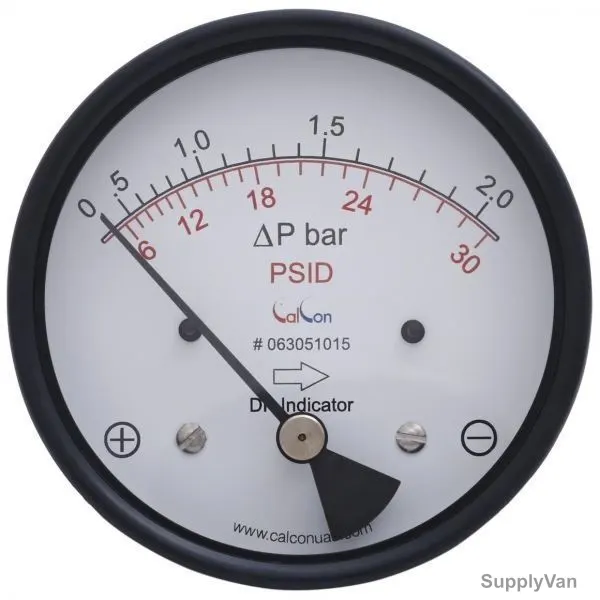 Calcon Differential Pressure Gauge, GP400BT, 100MM, 1/4 Inch, FNPT, 0-2 Bar