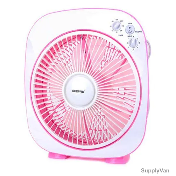 Geepas Box Fan, GF926, 45W, 12 Inch, Pink