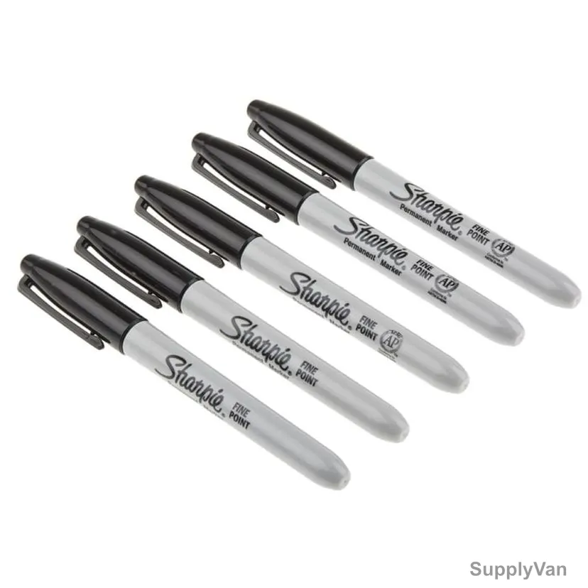 Sharpie Permanent Marker, SP-1986051, 0.9MM Tip Size, Black, 5 Pcs/Pack