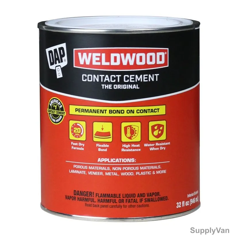 Dap Weldwood Original Contact Cement, 00272, Tan, 32 Oz, 6 Pcs/Pack — image 1
