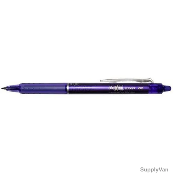 Pilot Clicker Roller Ball Pen, BLRTFR7, Frixion, 0.7MM Tip Size, Violet