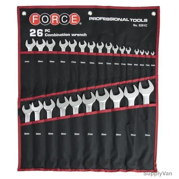 Force Combination Wrench Set, 5261C, 26PCS
