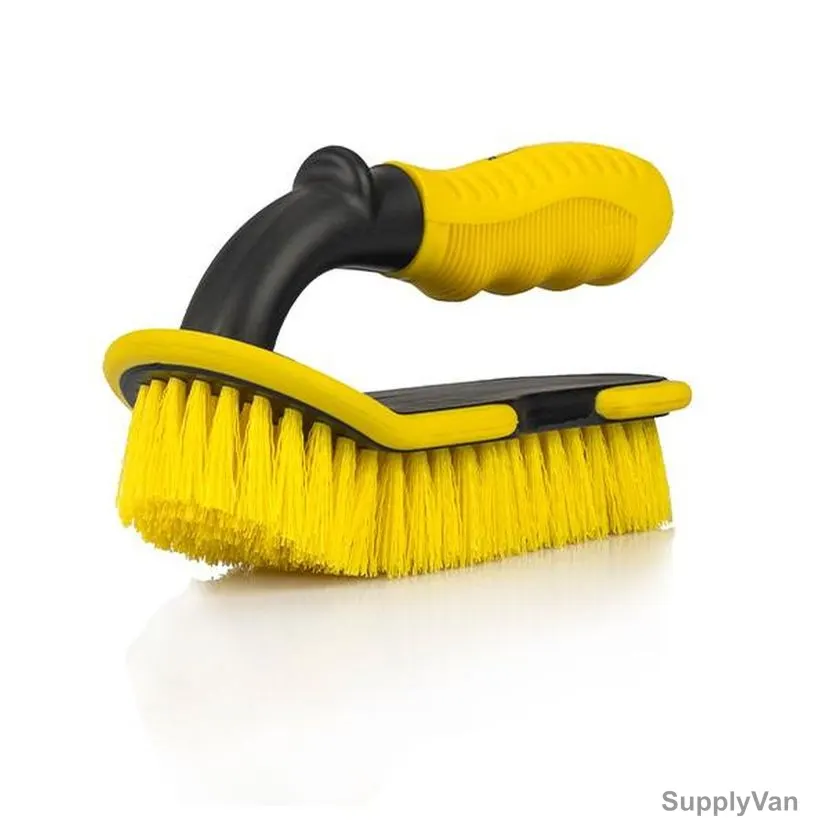 Rhinomotive Heavy-Duty Carpet and Upholstery Scrub Brush, R1810, Plastic, Black/Yellow — image 1