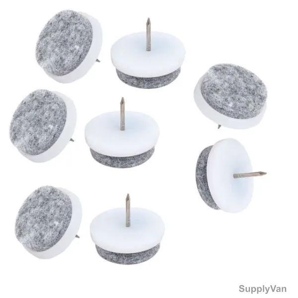 Robustline Heavy Duty Nail-on Anti-Sliding Felt Pad, Round, 20MM Outer Dia, 8 Pcs/Pack