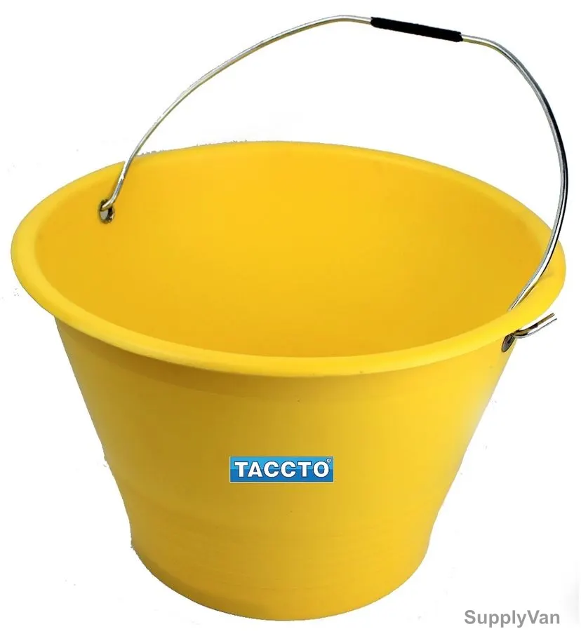Taccto Heavy Duty Bucket, PVC, 12 Ltrs Capacity, Yellow