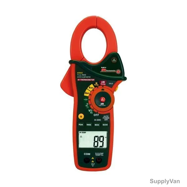 Extech Clamp On Digital Clamp Meter, EX830, -50 to 270 Deg.C