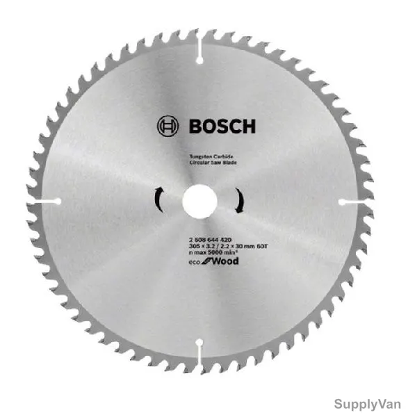 Bosch Wood Circular Saw Blade, 2608644420, Eco, TCT, 60T, 30MM Bore Dia x 305MM Dia, 5 Pcs/Pack