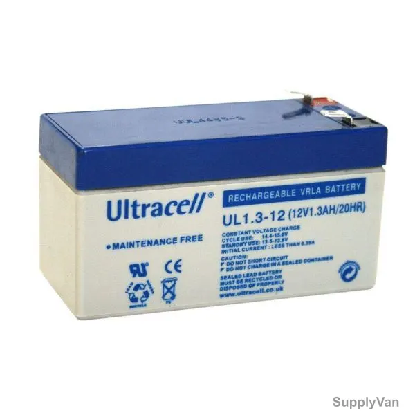 Ultracell VRLA Battery, UL1.3-12, 12V, 1.3A