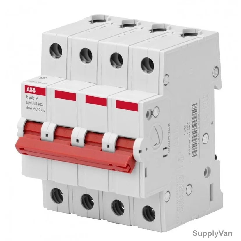 ABB Switch Disconnector, BMD51440, Basic M, 4P, 40A
