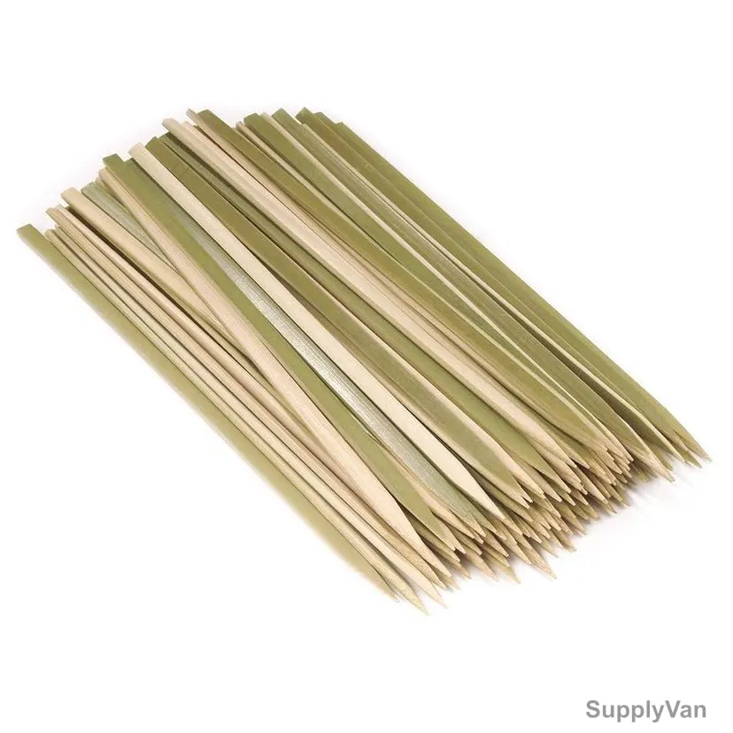 Akc Flat Bamboo Skewers, BS12, 4.5MM Dia x 16 Inch Length, Beige, 25 Pcs/Pack