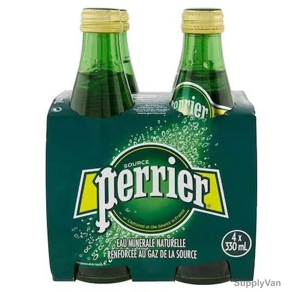 Perrier Sparkling Mineral Water, 330ML, 4 Pcs/Pack
