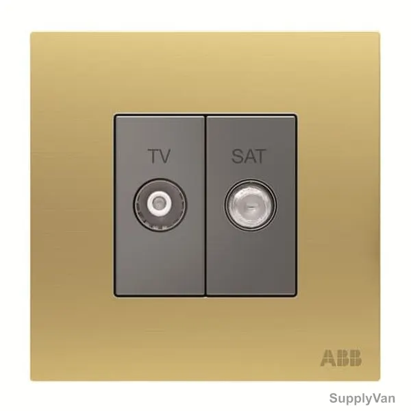 ABB TV and SAT Socket, AM31344-MG, Millenium, 1 Gang, Matt Gold
