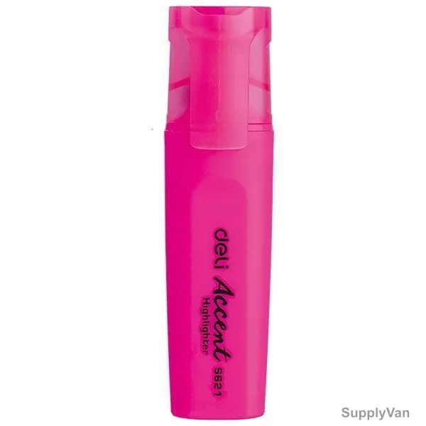 Deli Accent Highlighter, ES621, 1-5MM, Pink, 10 Pcs/Pack