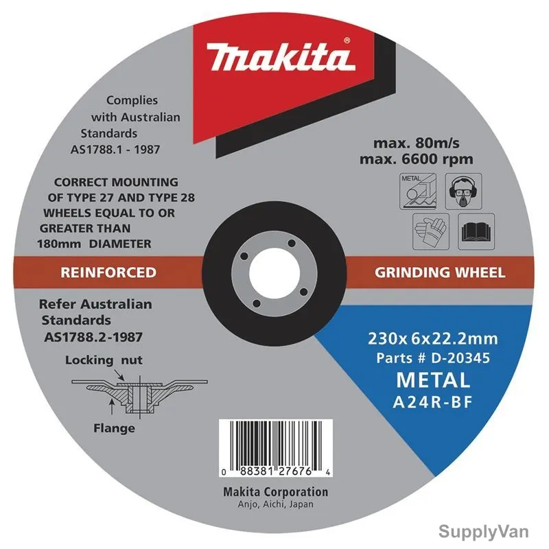Makita Grinding Wheel, D-18459, A24R, 115mm