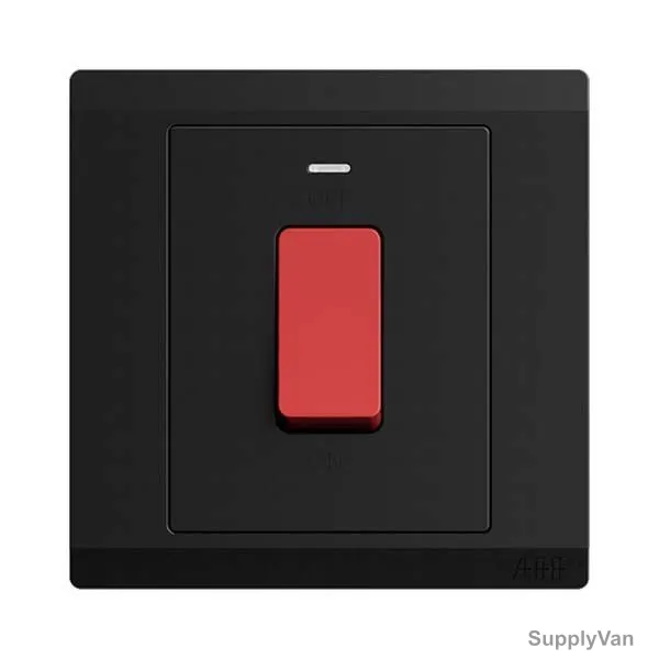 Abb DP Switch With Neon, BL179-885, Inora, 1 Gang, 1 Way, 45A, Starry Black