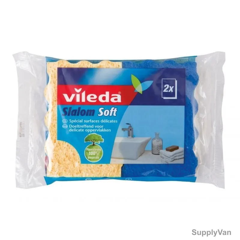 Vileda Natural Dish Washing Scourer, VLSC113625, Slalom Universal, Foam, Medium, PK2