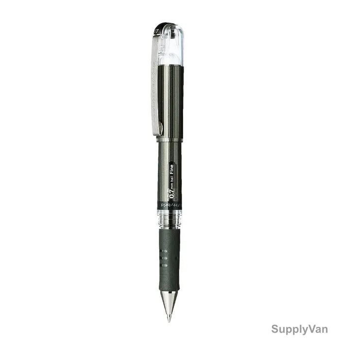 Pentel Hybrid Grip DX Gel Roller Pen, PE-K230-A, 0.7MM Tip, Black, 12 Pcs/Pack