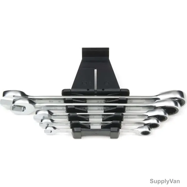Wurth Combination Ratchet Spanner Set, 714251100, Chrome Vanadium Steel, 5 Pcs/Set