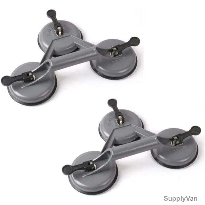 Robustline Heavy Duty Triple Suction Cup, 115MM Dia, Aluminium Alloy, 200 Lbs. Weight Capacity, 2 Pcs/Pack — image 1
