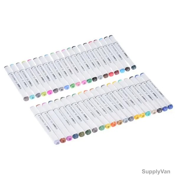 Touchnew Dual Twin Tip Marker Pen, Plastic, 15CM, Multicolor, 40 Pcs/Pack