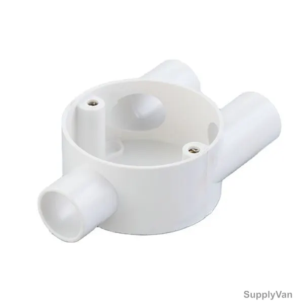 Decoduct Y Shape Three Way Circular Box, DJY2, PVC, 20MM