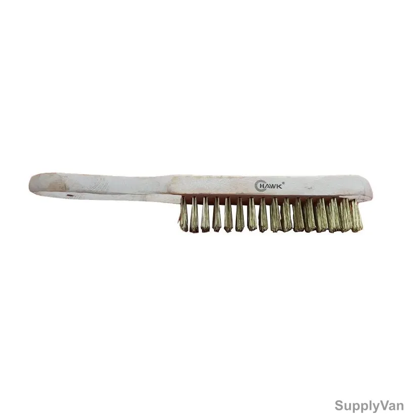 Hawk Hand Wire Brush, HBRP4R, Brass, 4 Rows, Beige