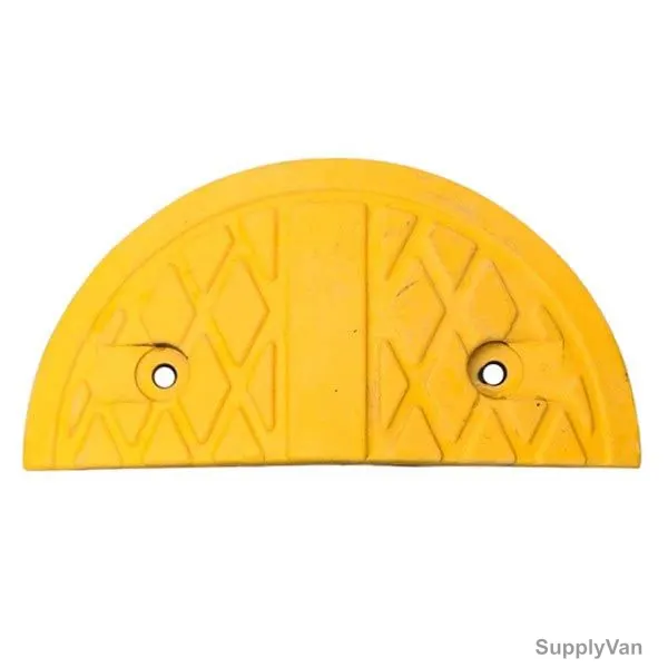 Warrior Speed Hump End Cap, Rubber, 320MM Width x 50MM Height, 160MM Length, Yellow