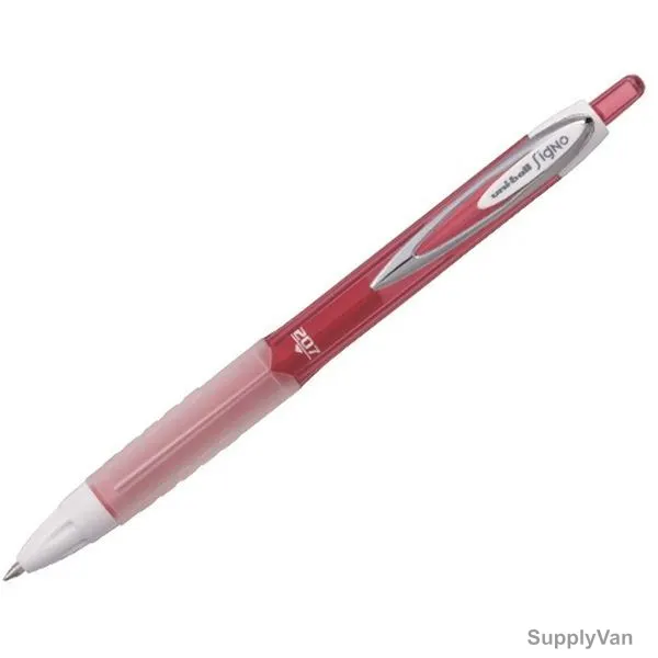 Uni-Ball Retractable Gel Ink Pen, UMN207F-RD, Signo Fancy, 0.7MM Tip, Red, 12 Pcs/Pack